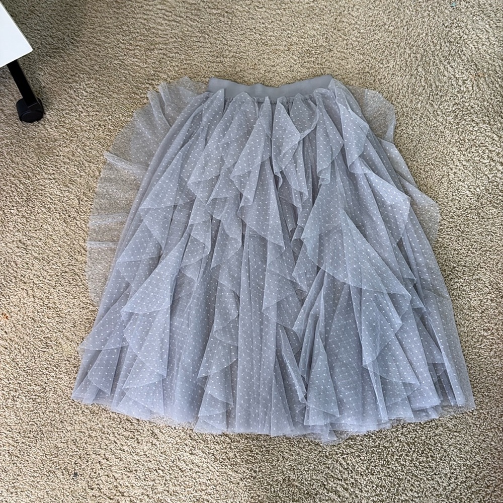 Sincerely Jules silver tulle midi skirt